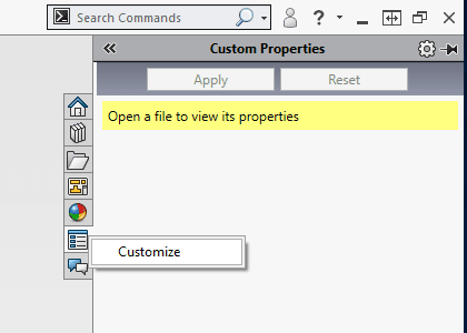 , SOLIDWORKS 2019 What’s New – Customize Task Pane Tabs – #SW2019