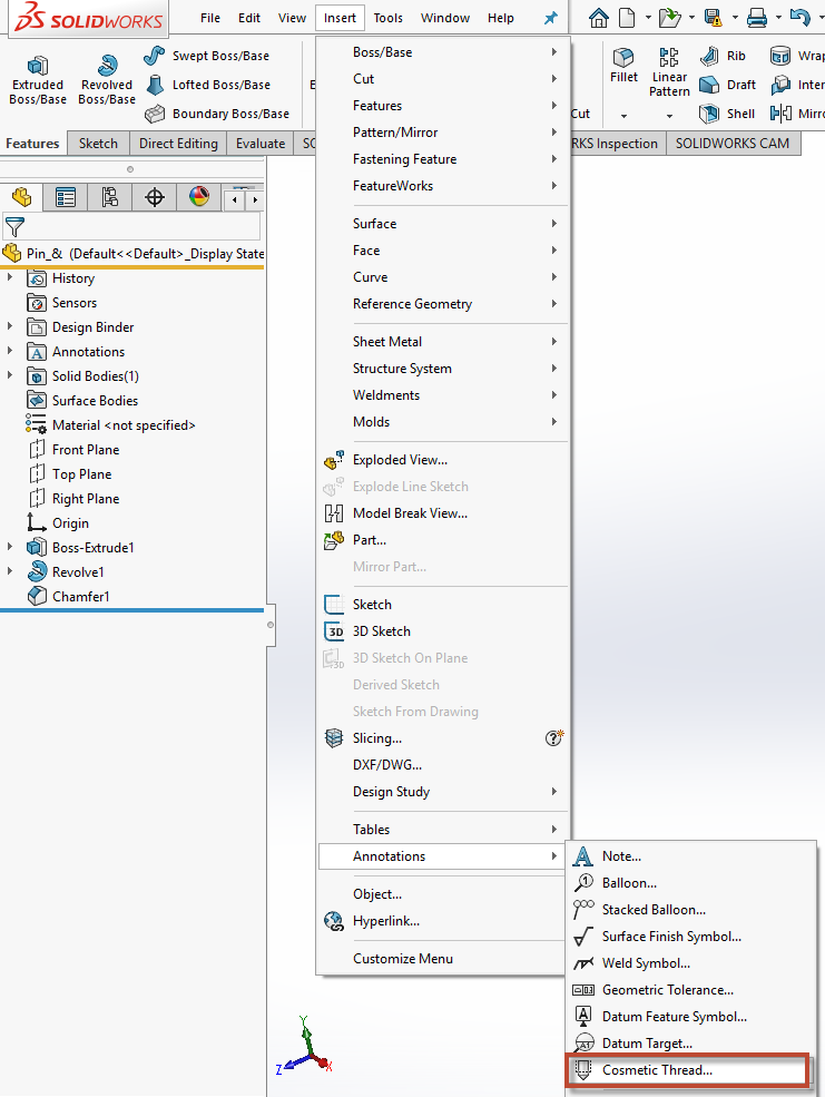 , SOLIDWORKS 2019 What’s New – Cosmetic Thread Improvements – #SW2019