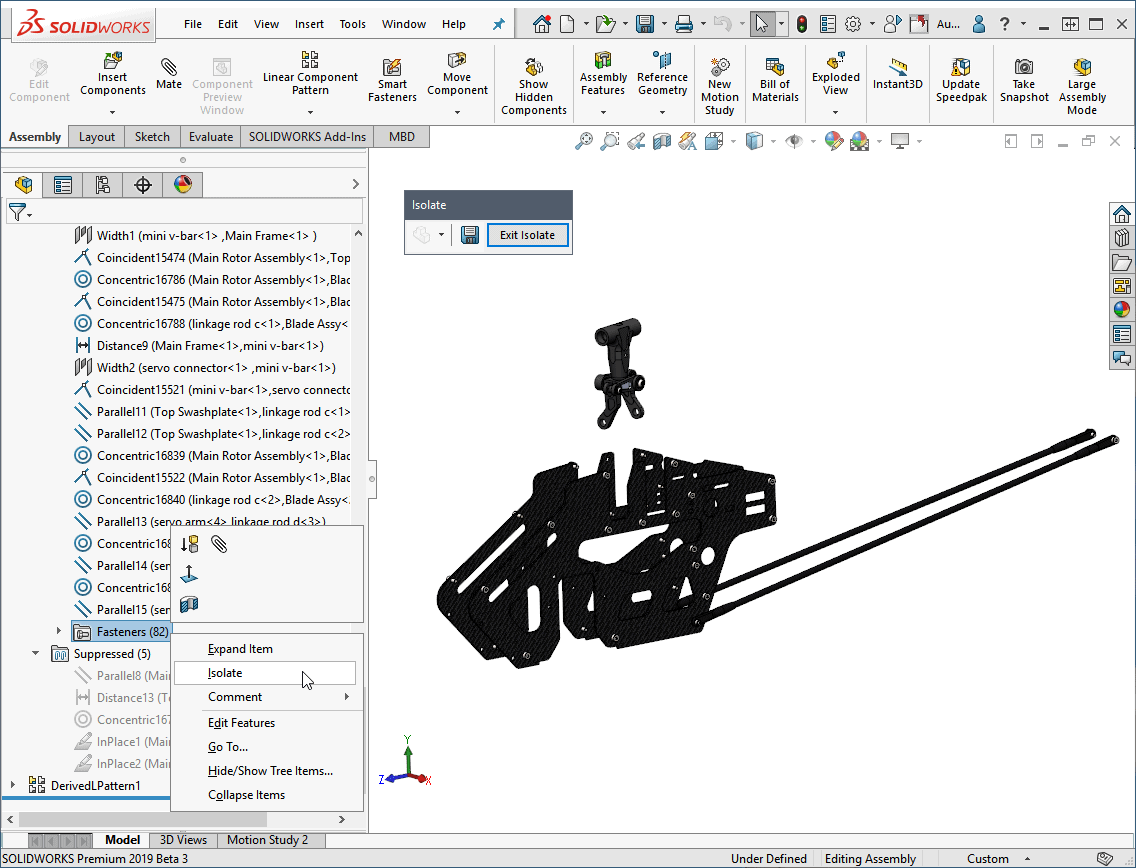 , SOLIDWORKS 2019 What’s New – Grouping Mates and Separating Fasteners – #SW2019