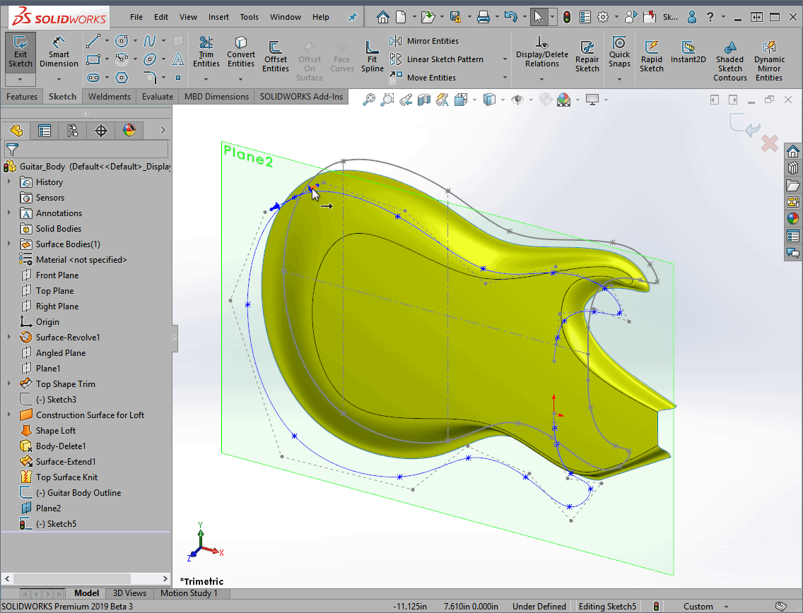 , SOLIDWORKS 2019 What’s New – Editing Generic Splines – #SW2019