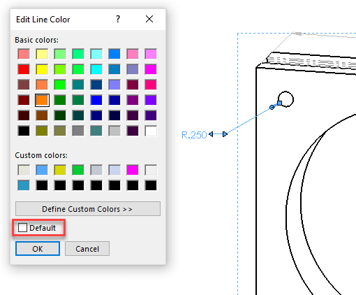 Edit Line Color Menu