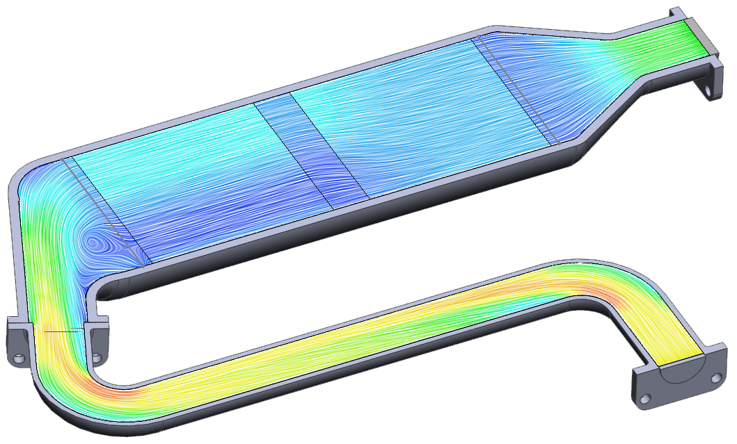 SOLIDWORKS Flow Simulation of catalytic converter