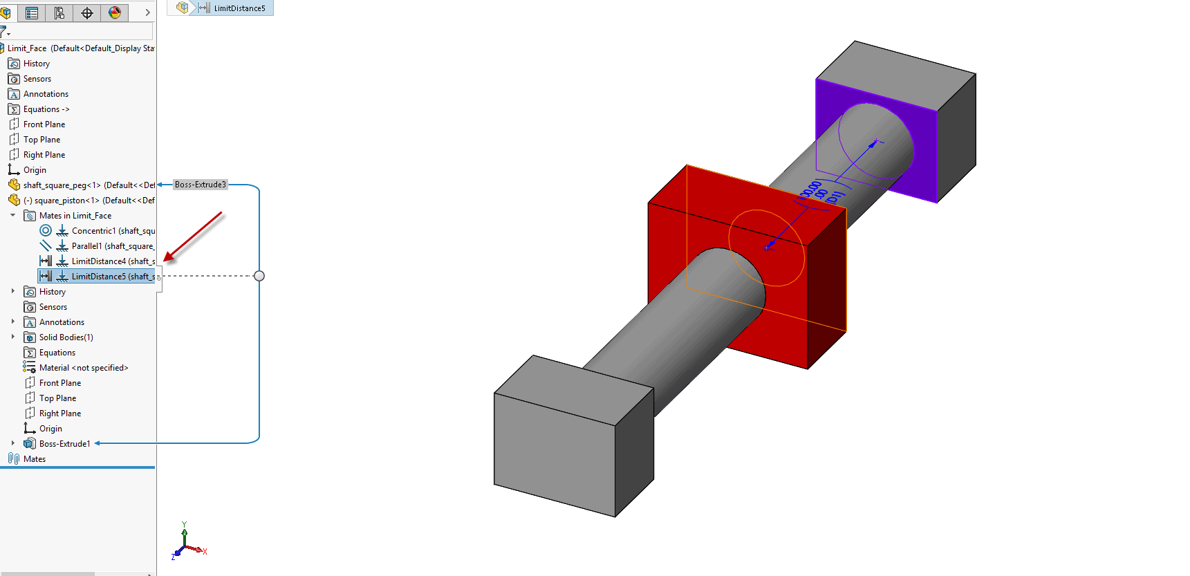 , Limit Distance with Two Faces