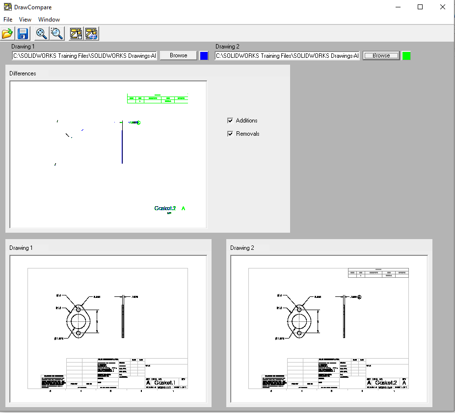 , SOLIDWORKS Free Tools – Utilities – Compare Drawings