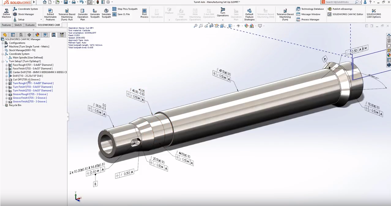 SOLIDWORKS CAM turning 2019