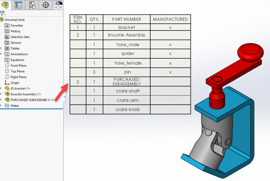 , Control If and How Child Components Appear in a BOM