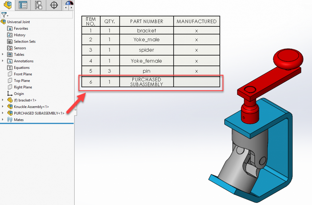 , Control If and How Child Components Appear in a BOM