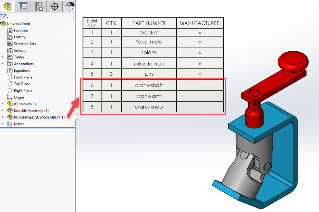 , Control If and How Child Components Appear in a BOM