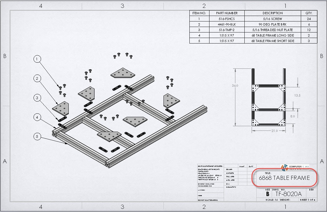 , SOLIDWORKS &#8211; Multiple Parts In a Single Drawing