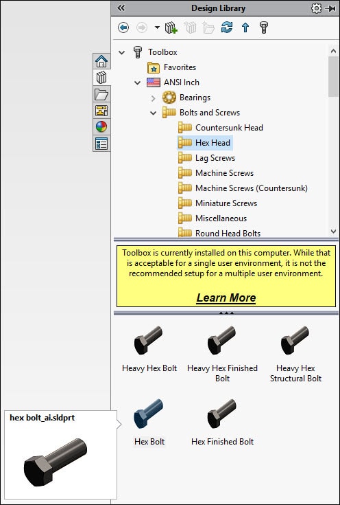 , SOLIDWORKS 2019: Master Modeling with Toolbox Hardware