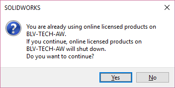 , SOLIDWORKS Online Licensing with a shared computer