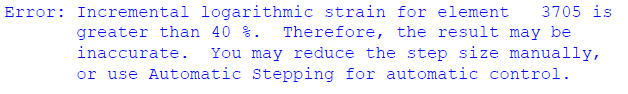 , SOLIDWORKS Simulation: Causes of Incremental Strain Error