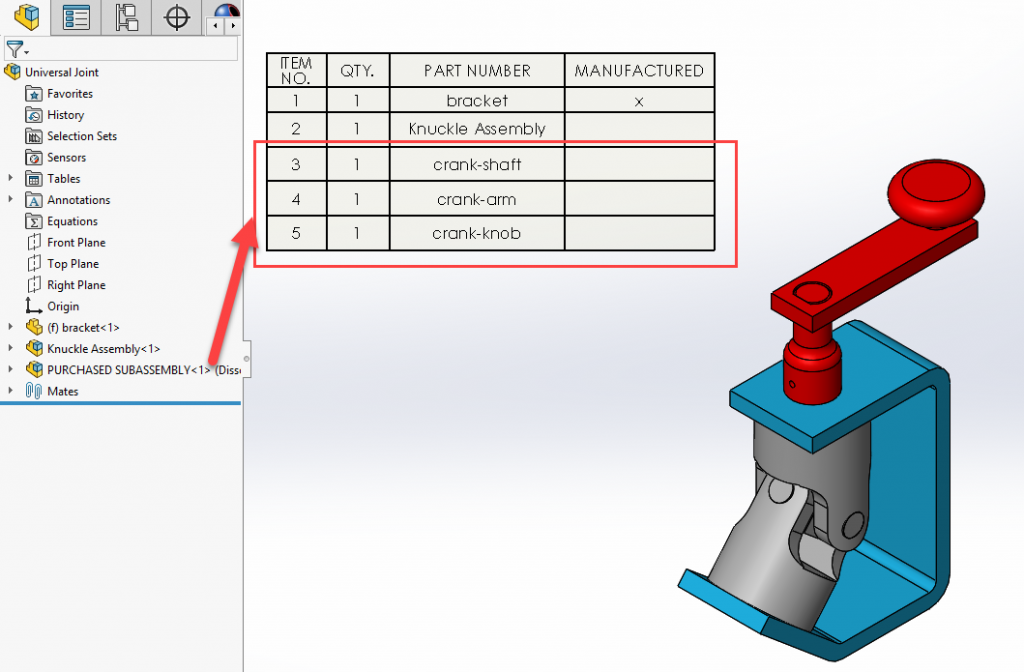 , Control If and How Child Components Appear in a BOM