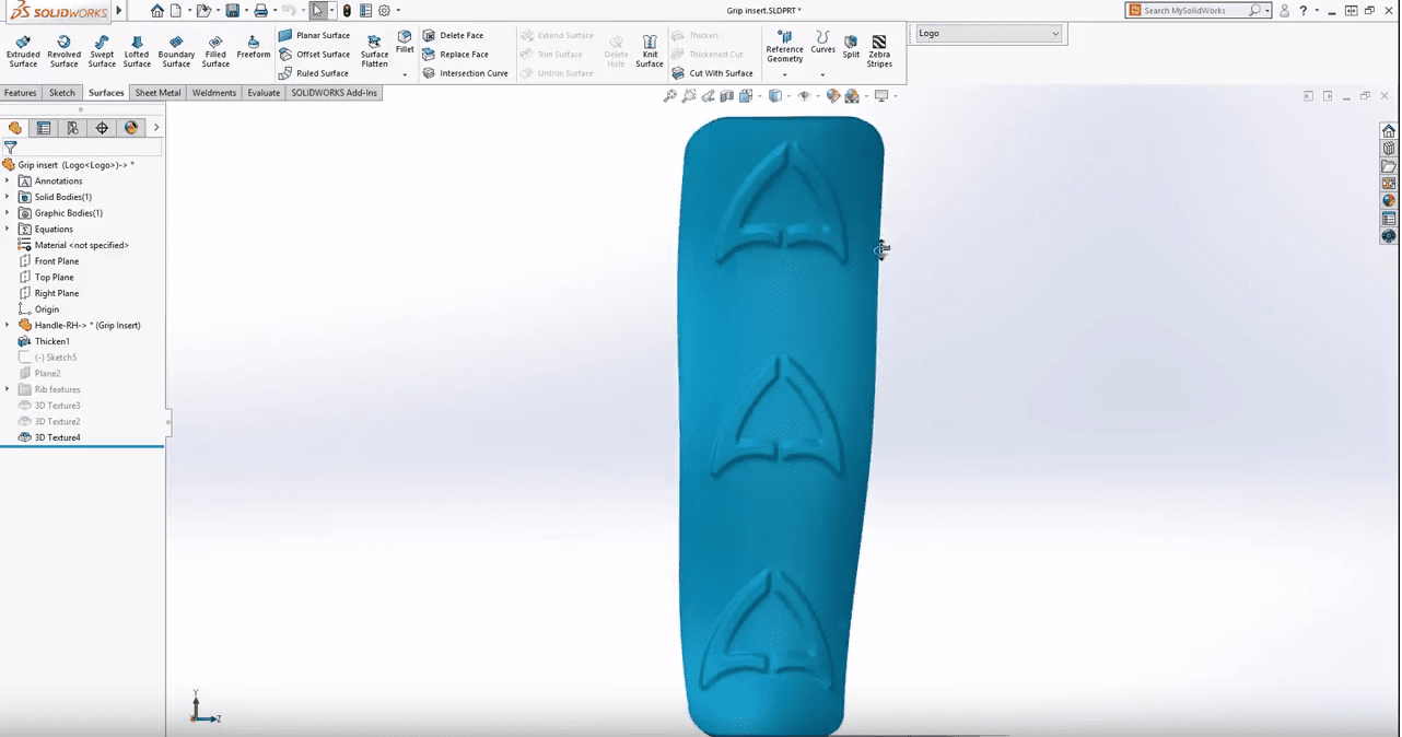 SOLIDWORKS 2019 mesh data texture