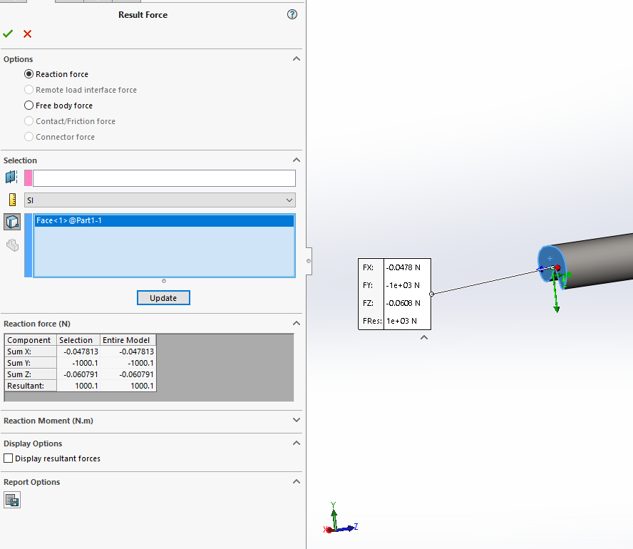 , SOLIDWORKS Simulation: Reaction Moment Using Solid Element