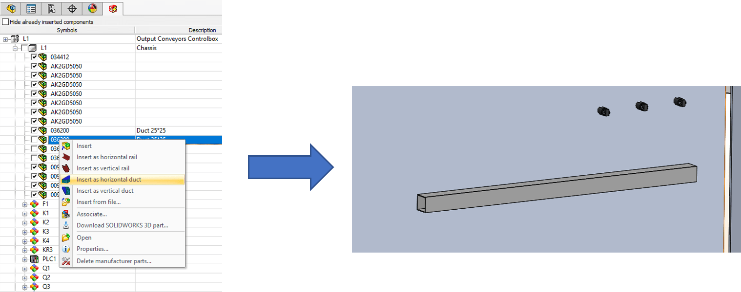 , SOLIDWORKS Electrical: Creating Variable Length Custom Ducts