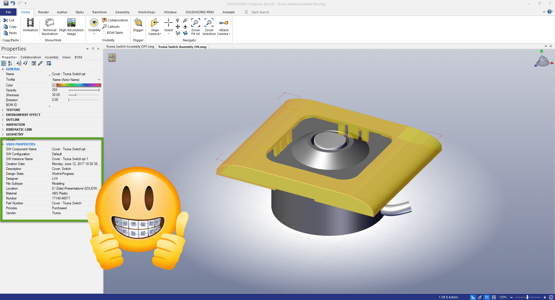 , SOLIDWORKS COMPOSER: Import Custom Properties from Autodesk Inventor, PTC® Creo, Solid Edge®, STEP, and UG NX using 3D Interconnect