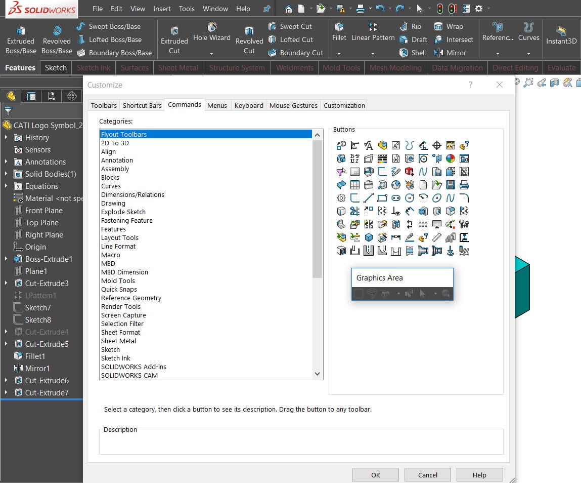 , SOLIDWORKS Free Tools: Customizing Your Graphics Area Context Toolbar