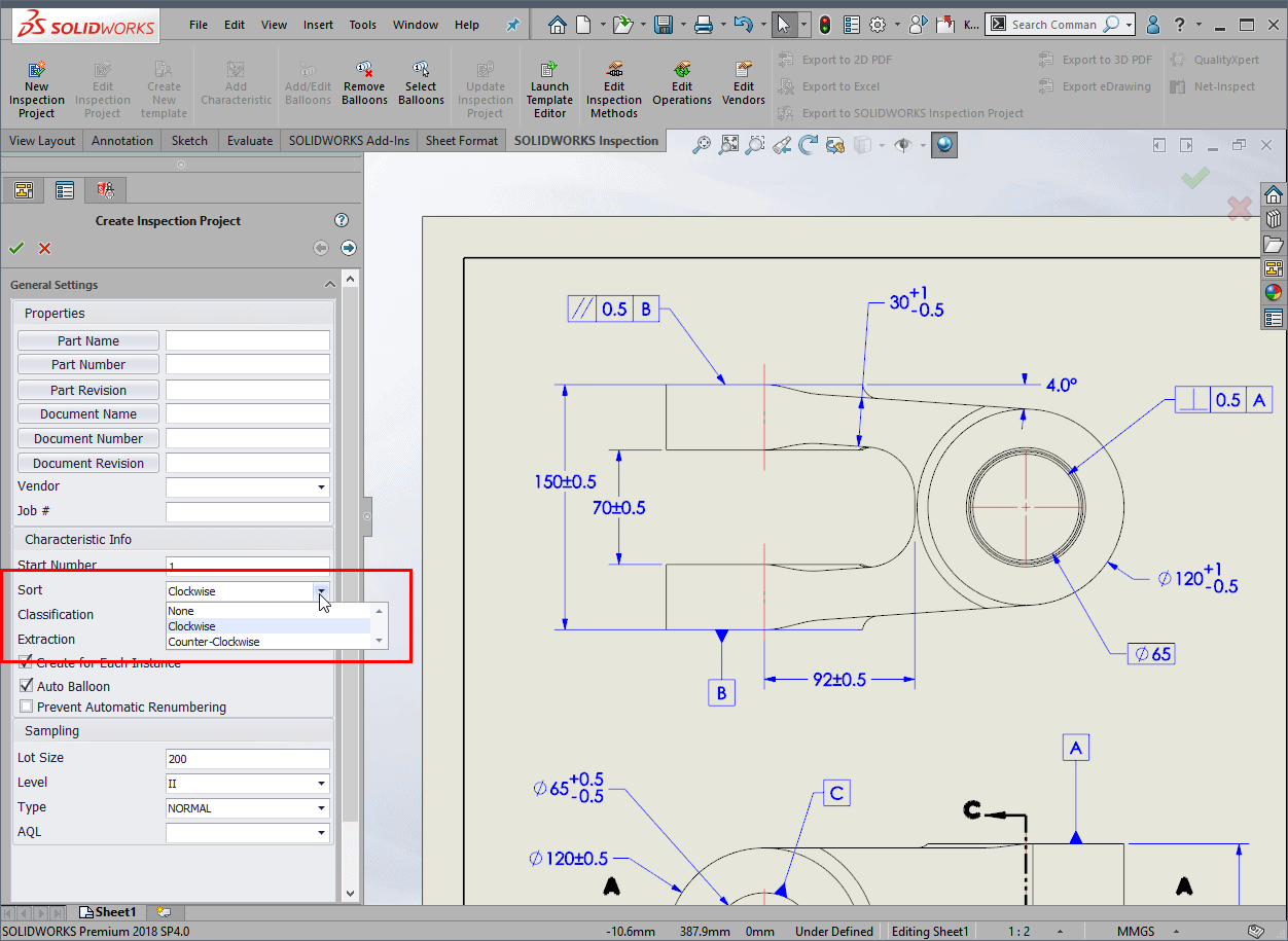 , Reordering your SOLIDWORKS Inspection Project