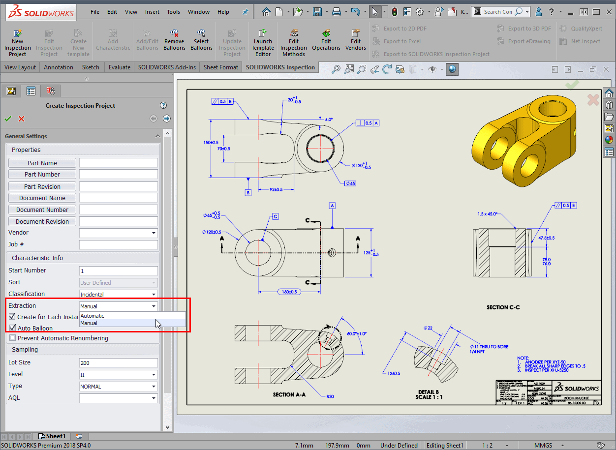 , Reordering your SOLIDWORKS Inspection Project