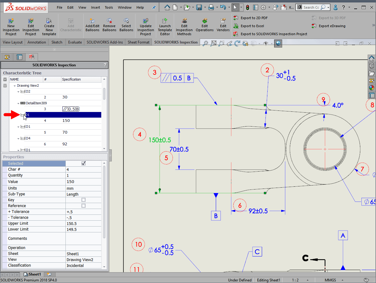 , Reordering your SOLIDWORKS Inspection Project