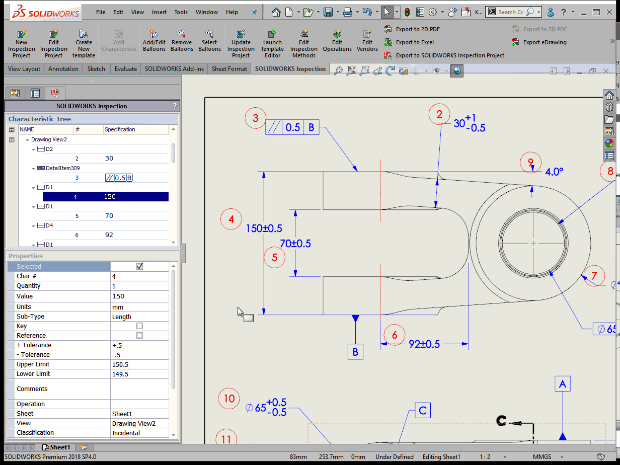 , Reordering your SOLIDWORKS Inspection Project