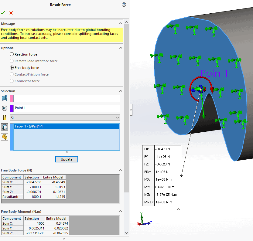 , SOLIDWORKS Simulation: Reaction Moment Using Solid Element
