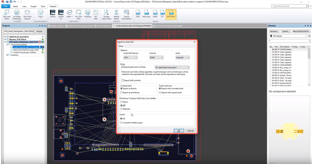 solidworks pcb 2019 dwg