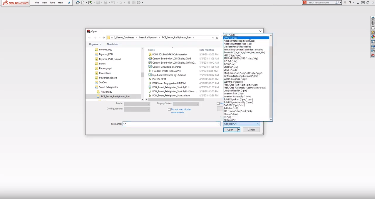 SOLIDWORKS PCB 2019 file formats