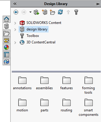 where is my solidworks design library
