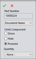 , Promoting Components In a SOLIDWORKS Bill of Materials