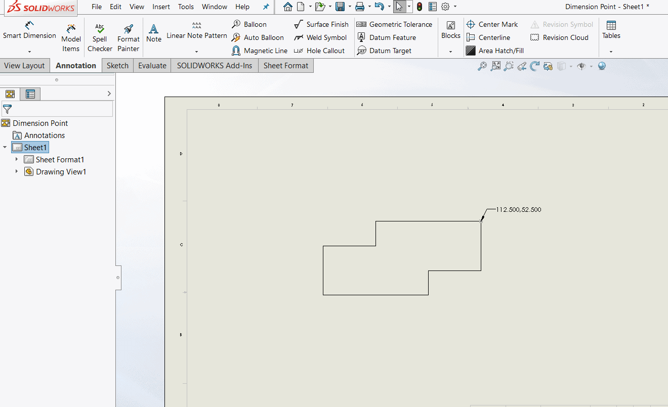 , SOLIDWORKS: How to Display Notes for X &amp; Y Coordinate Points in a Drawing