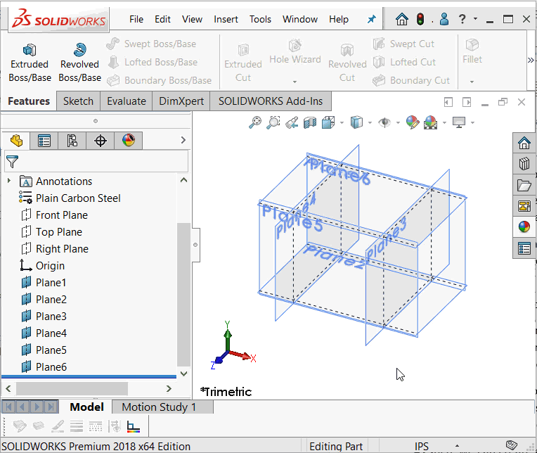 how to make a cube in SOLIDWORKS intersect