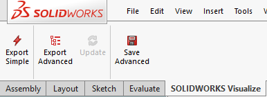 SOLIDWORKS Visualize toolbar