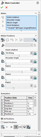 solidworks visualize mate controller