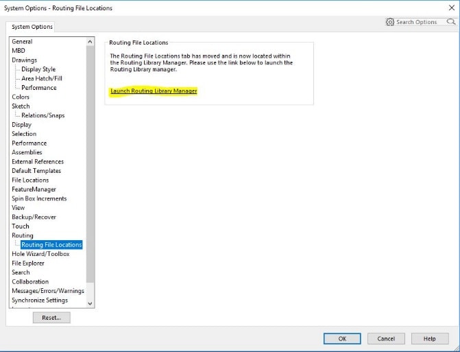 , SOLIDWORKS: Creating Route Specification Templates