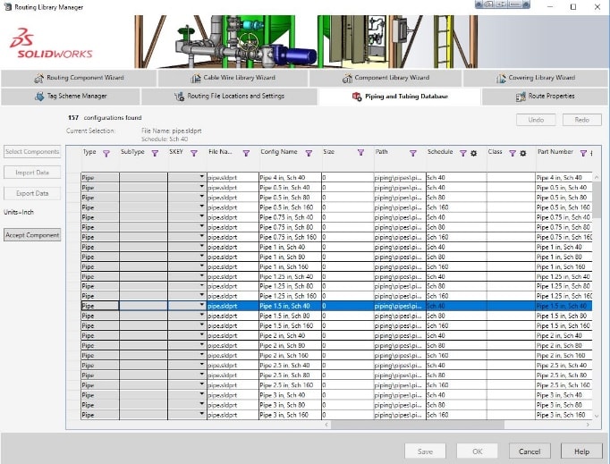 SOLIDWORKS Routing and Fitting Library Add-in Software