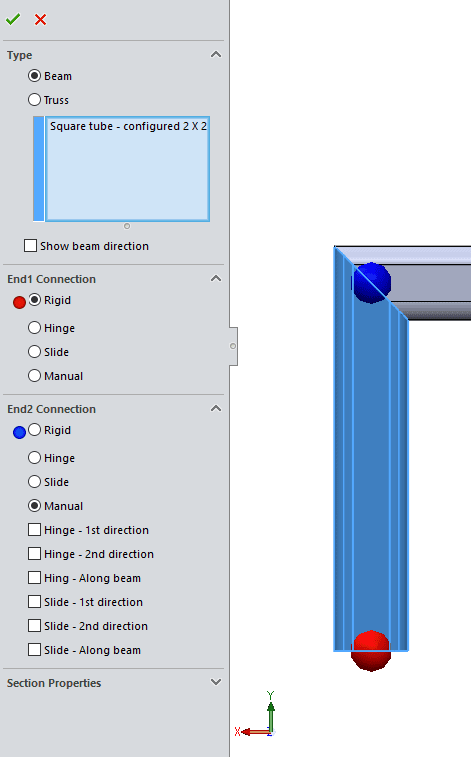 , SOLIDWORKS Simulation: Beam Joints