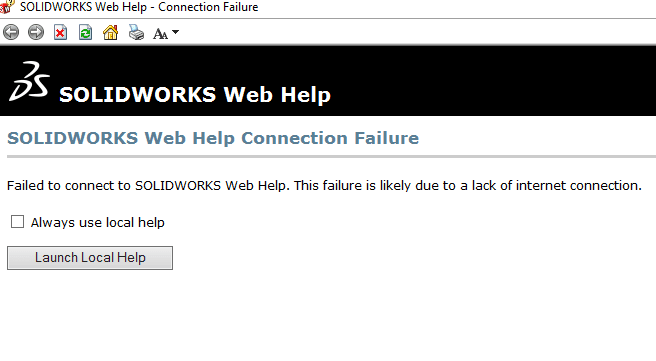 , SOLIDWORKS Web Help Connection Failure Fix