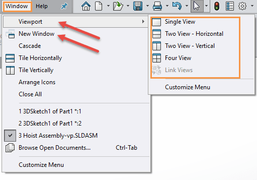 , SOLIDWORKS:  Viewports and Multiple Windows
