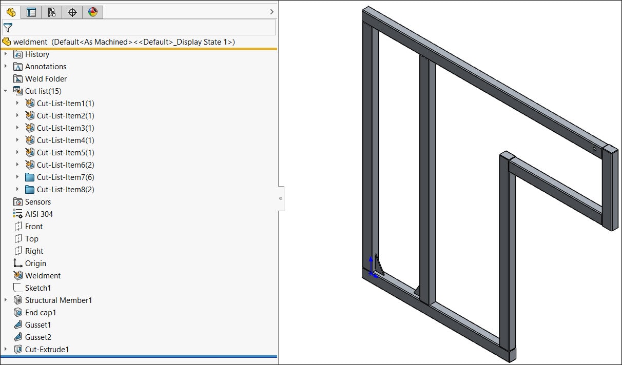 , SOLIDWORKS: Cut-List Properties