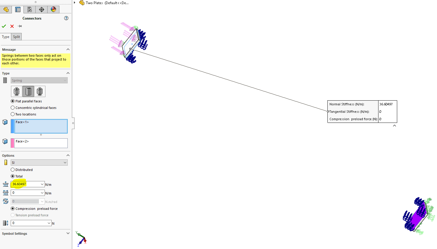 , Calculation of Abnormal Springs with SOLIDWORKS Simulation