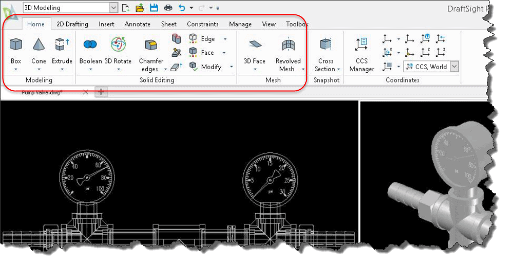 , What’s New: DraftSight 2019 &#8211; 3D Editing, Modeling, and Mesh Tools