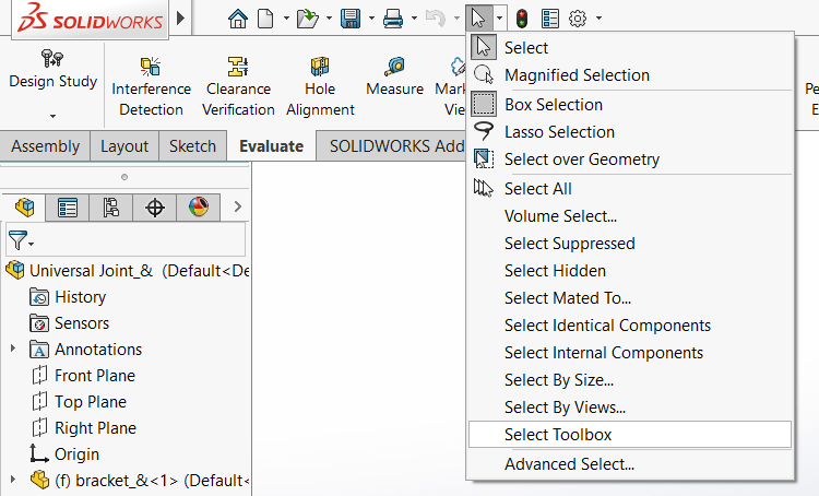 , SOLIDWORKS: Advanced Component Selection Tool