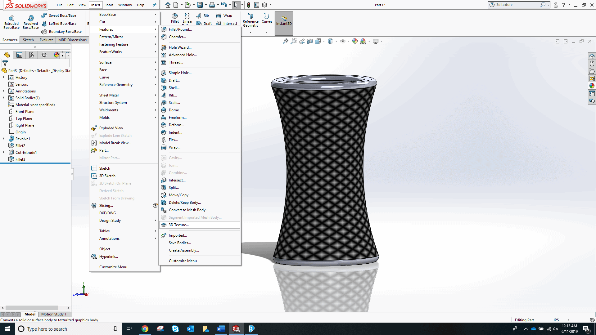 How To Quickly Add Texture To FDM 3D Prints In SOLIDWORKS
