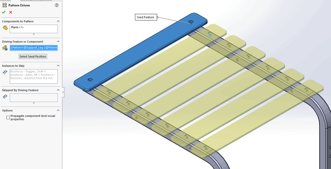 SOLIDWORKS Assembly Patterns Using Pattern Driven Components