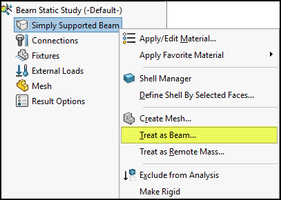 , Beam Diagrams in SOLIDWORKS Simulation