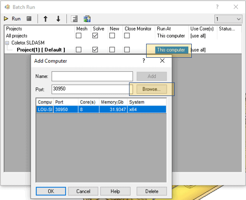 , SOLIDWORKS Flow Simulation: Remote Solver Setup