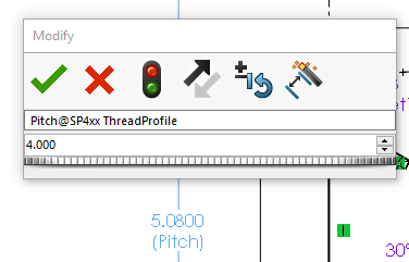 change dimensions thread profiles