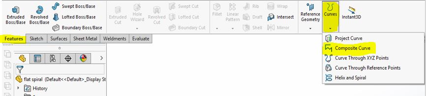 , SOLIDWORKS: Composite Curves